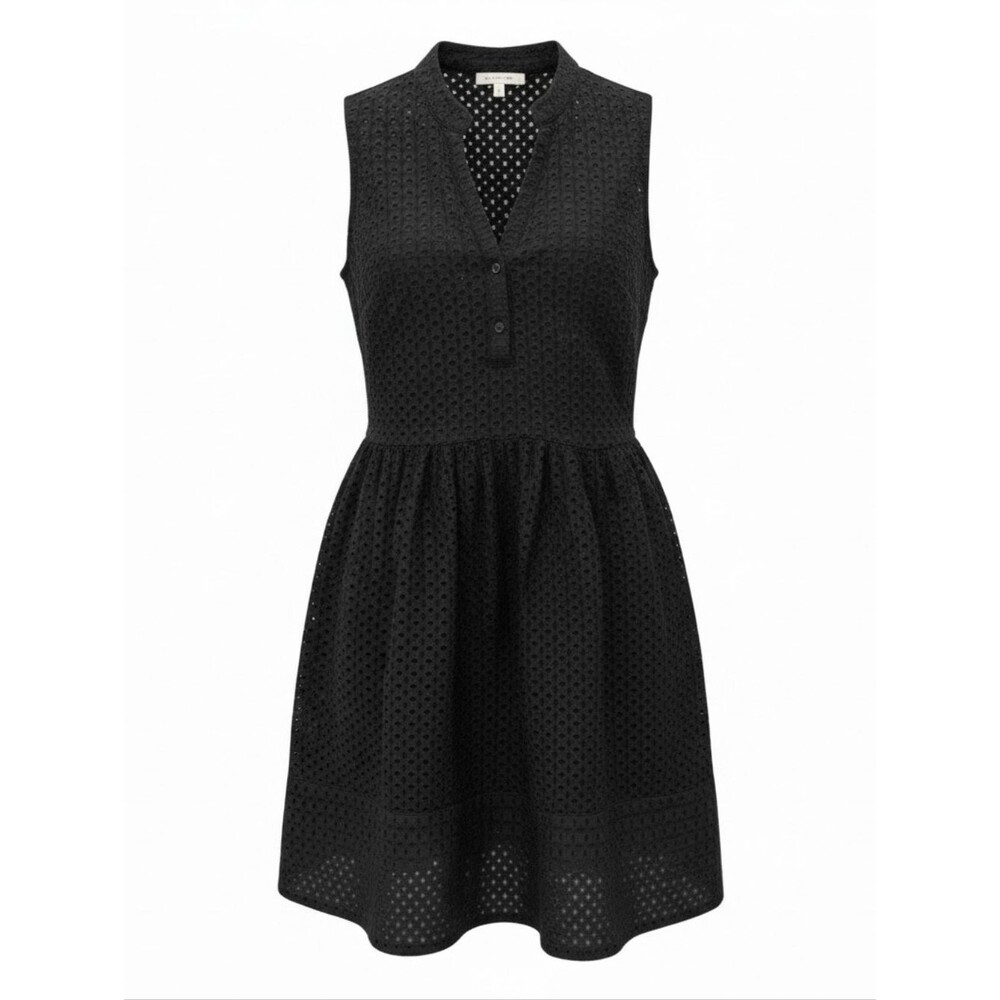 Banana Republic Little Black Dress Eyelet Cotton Fit Flare Summer Graduation 2